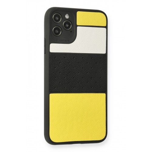 Newface iPhone 11 Pro Max Kılıf Sky Deri Silikon - Sarı Newface iPhone 11 Pro Max Kılıf Sky Deri Silikon - Sarı