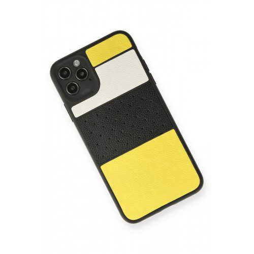 Newface iPhone 11 Pro Max Kılıf Sky Deri Silikon - Sarı Newface iPhone 11 Pro Max Kılıf Sky Deri Silikon - Sarı