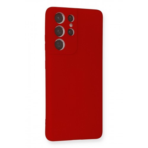 Newface Samsung Galaxy S21 Ultra Kılıf Nano içi Kadife Silikon - Kırmızı Newface Samsung Galaxy S21 Ultra Kılıf Nano içi Kadife Silikon - Kırmızı