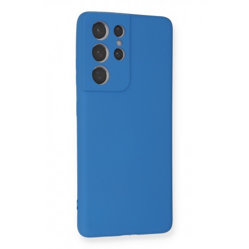 Newface Samsung Galaxy S21 Ultra Kılıf Nano içi Kadife Silikon - Mavi Newface Samsung Galaxy S21 Ultra Kılıf Nano içi Kadife Silikon - Mavi