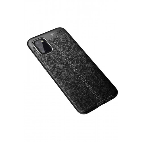 Newface Samsung Galaxy A02S Kılıf Focus Derili Silikon - Siyah Newface Samsung Galaxy A02S Kılıf Focus Derili Silikon - Siyah