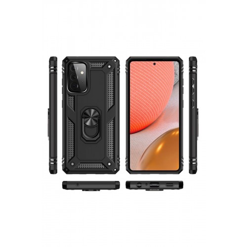 Newface Samsung Galaxy A72 Kılıf Sofya Yüzüklü Silikon Kapak - Siyah Newface Samsung Galaxy A72 Kılıf Sofya Yüzüklü Silikon Kapak - Siyah