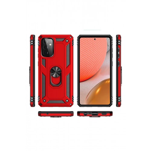 Newface Samsung Galaxy A72 Kılıf Sofya Yüzüklü Silikon Kapak - Kırmızı Newface Samsung Galaxy A72 Kılıf Sofya Yüzüklü Silikon Kapak - Kırmızı