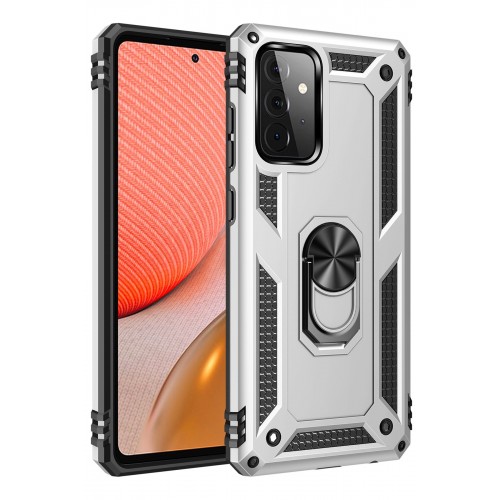 Newface Samsung Galaxy A72 Kılıf Sofya Yüzüklü Silikon Kapak - Gümüş Newface Samsung Galaxy A72 Kılıf Sofya Yüzüklü Silikon Kapak - Gümüş