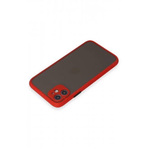 Newface iPhone 11 Kılıf Montreal Silikon Kapak - Kırmızı Newface iPhone 11 Kılıf Montreal Silikon Kapak - Kırmızı
