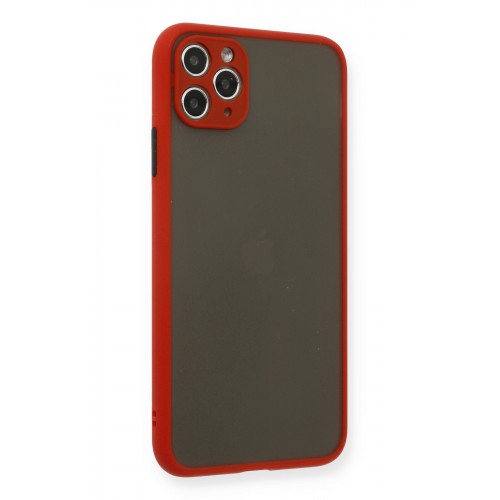 Newface iPhone 11 Pro Max Kılıf Montreal Silikon Kapak - Kırmızı Newface iPhone 11 Pro Max Kılıf Montreal Silikon Kapak - Kırmızı