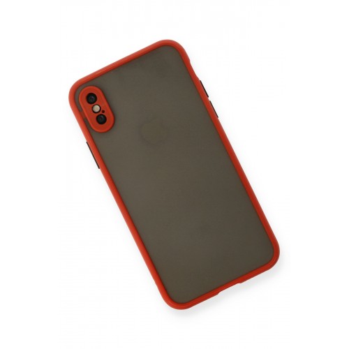 Newface iPhone X Kılıf Montreal Silikon Kapak - Kırmızı Newface iPhone X Kılıf Montreal Silikon Kapak - Kırmızı