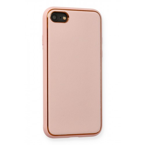 Newface iPhone 7 Kılıf Coco Deri Silikon Kapak - Pembe Newface iPhone 7 Kılıf Coco Deri Silikon Kapak - Pembe