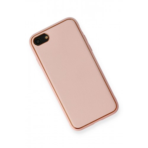 Newface iPhone SE 2020 Kılıf Coco Deri Silikon Kapak - Pembe Newface iPhone SE 2020 Kılıf Coco Deri Silikon Kapak - Pembe