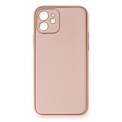 Newface iPhone 12 Mini Kılıf Coco Deri Silikon Kapak - Pembe Newface iPhone 12 Mini Kılıf Coco Deri Silikon Kapak - Pembe