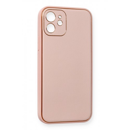 Newface iPhone 12 Mini Kılıf Coco Deri Silikon Kapak - Pembe Newface iPhone 12 Mini Kılıf Coco Deri Silikon Kapak - Pembe