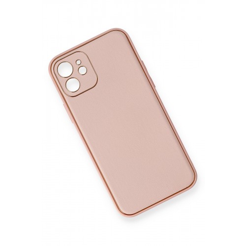 Newface iPhone 12 Mini Kılıf Coco Deri Silikon Kapak - Pembe Newface iPhone 12 Mini Kılıf Coco Deri Silikon Kapak - Pembe