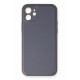 Newface iPhone 12 Mini Kılıf Coco Deri Silikon Kapak - Gri