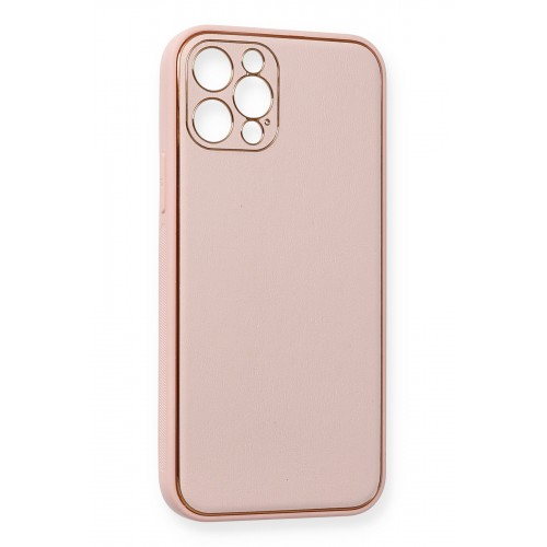 Newface iPhone 12 Pro Kılıf Coco Deri Silikon Kapak - Pembe Newface iPhone 12 Pro Kılıf Coco Deri Silikon Kapak - Pembe