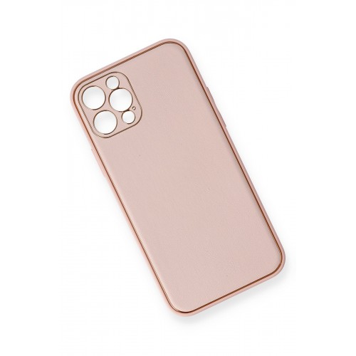 Newface iPhone 12 Pro Kılıf Coco Deri Silikon Kapak - Pembe Newface iPhone 12 Pro Kılıf Coco Deri Silikon Kapak - Pembe