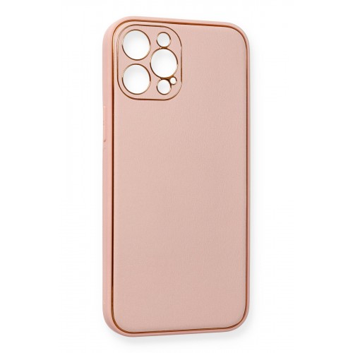 Newface iPhone 12 Pro Max Kılıf Coco Deri Silikon Kapak - Pembe Newface iPhone 12 Pro Max Kılıf Coco Deri Silikon Kapak - Pembe