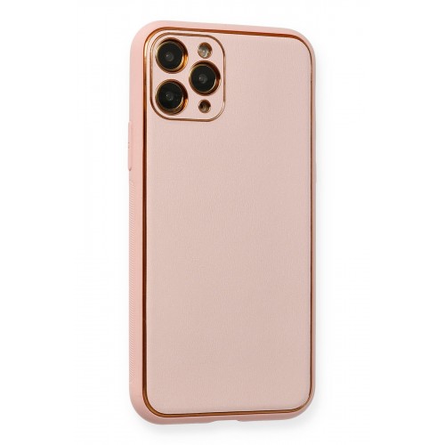 Newface iPhone 11 Pro Kılıf Coco Deri Silikon Kapak - Pembe Newface iPhone 11 Pro Kılıf Coco Deri Silikon Kapak - Pembe