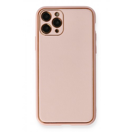 Newface iPhone 11 Pro Max Kılıf Coco Deri Silikon Kapak - Pembe Newface iPhone 11 Pro Max Kılıf Coco Deri Silikon Kapak - Pembe