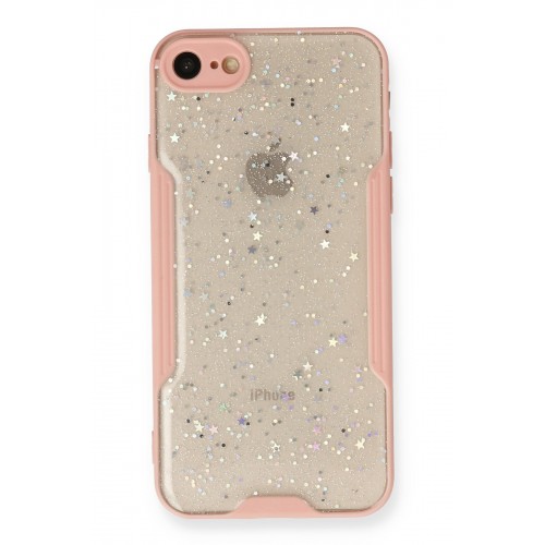 Newface iPhone SE 2020 Kılıf Platin Simli Silikon - Pembe Newface iPhone SE 2020 Kılıf Platin Simli Silikon - Pembe