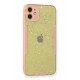 Newface iPhone 12 Kılıf Platin Simli Silikon - Pembe Newface iPhone 12 Kılıf Platin Simli Silikon - Pembe
