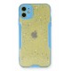 Newface iPhone 12 Kılıf Platin Simli Silikon - Mavi Newface iPhone 12 Kılıf Platin Simli Silikon - Mavi