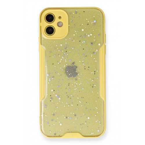 Newface iPhone 12 Mini Kılıf Platin Simli Silikon - Sarı Newface iPhone 12 Mini Kılıf Platin Simli Silikon - Sarı