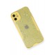 Newface iPhone 12 Mini Kılıf Platin Simli Silikon - Sarı Newface iPhone 12 Mini Kılıf Platin Simli Silikon - Sarı