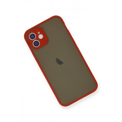 Newface iPhone 12 Kılıf Montreal Silikon Kapak - Kırmızı Newface iPhone 12 Kılıf Montreal Silikon Kapak - Kırmızı