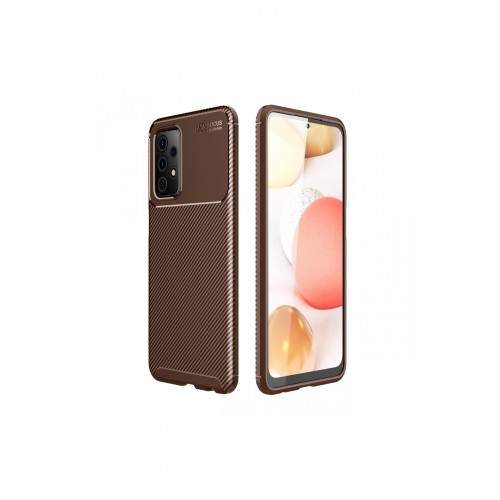 Newface Samsung Galaxy A72 Kılıf Focus Karbon Silikon - Kahverengi Newface Samsung Galaxy A72 Kılıf Focus Karbon Silikon - Kahverengi