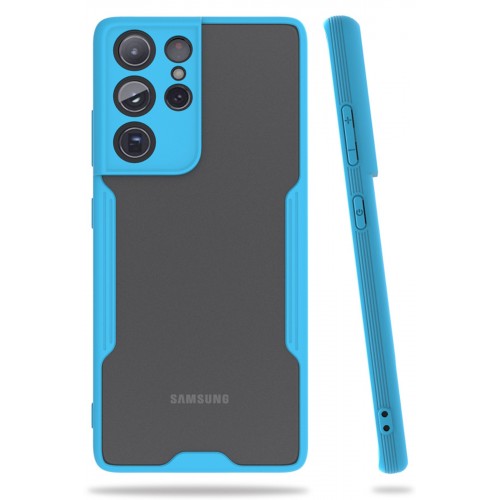 Newface Samsung Galaxy S21 Ultra Kılıf Platin Silikon - Mavi Newface Samsung Galaxy S21 Ultra Kılıf Platin Silikon - Mavi