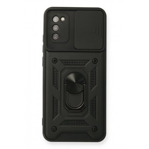 Newface Samsung Galaxy A02S Kılıf Pars Lens Yüzüklü Silikon - Siyah Newface Samsung Galaxy A02S Kılıf Pars Lens Yüzüklü Silikon - Siyah