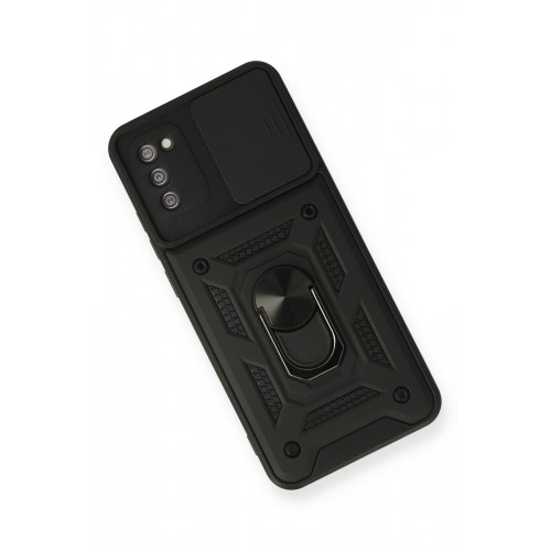 Newface Samsung Galaxy A02S Kılıf Pars Lens Yüzüklü Silikon - Siyah Newface Samsung Galaxy A02S Kılıf Pars Lens Yüzüklü Silikon - Siyah