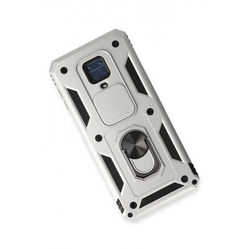 Newface Xiaomi Redmi Note 9S Kılıf Pars Lens Yüzüklü Silikon - Gümüş Newface Xiaomi Redmi Note 9S Kılıf Pars Lens Yüzüklü Silikon - Gümüş