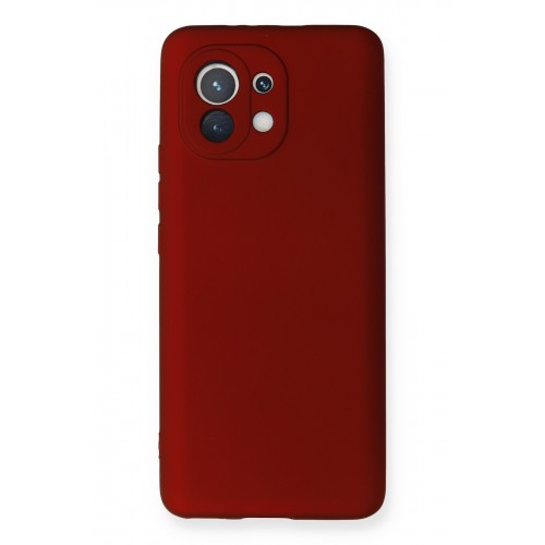 Newface Xiaomi Mi 11 Kılıf Premium Rubber Silikon - Bordo Newface Xiaomi Mi 11 Kılıf Premium Rubber Silikon - Bordo