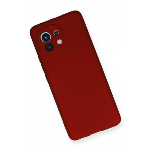 Newface Xiaomi Mi 11 Kılıf Premium Rubber Silikon - Bordo Newface Xiaomi Mi 11 Kılıf Premium Rubber Silikon - Bordo