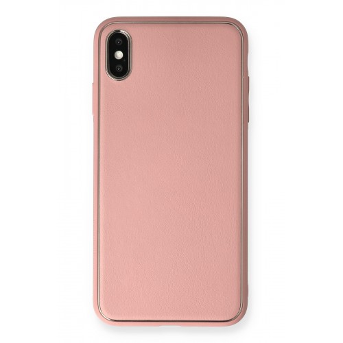 Newface iPhone XS Max Kılıf Coco Deri Silikon Kapak - Pembe Newface iPhone XS Max Kılıf Coco Deri Silikon Kapak - Pembe