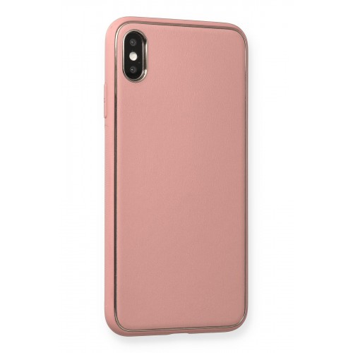 Newface iPhone XS Max Kılıf Coco Deri Silikon Kapak - Pembe Newface iPhone XS Max Kılıf Coco Deri Silikon Kapak - Pembe