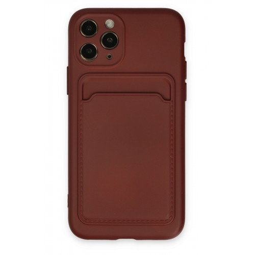 Newface iPhone 11 Pro Kılıf Kelvin Kartvizitli Silikon - Bordo Newface iPhone 11 Pro Kılıf Kelvin Kartvizitli Silikon - Bordo