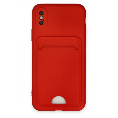 Newface iPhone X Kılıf Kelvin Kartvizitli Silikon - Kırmızı Newface iPhone X Kılıf Kelvin Kartvizitli Silikon - Kırmızı