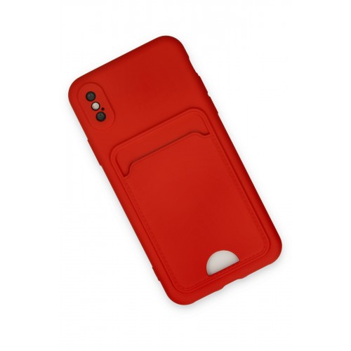 Newface iPhone XS Kılıf Kelvin Kartvizitli Silikon - Kırmızı Newface iPhone XS Kılıf Kelvin Kartvizitli Silikon - Kırmızı