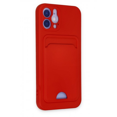 Newface iPhone 12 Kılıf Kelvin Kartvizitli Silikon - Kırmızı Newface iPhone 12 Kılıf Kelvin Kartvizitli Silikon - Kırmızı