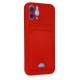 Newface iPhone 12 Kılıf Kelvin Kartvizitli Silikon - Kırmızı