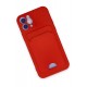 Newface iPhone 12 Kılıf Kelvin Kartvizitli Silikon - Kırmızı