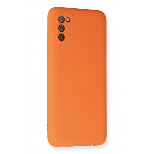 Newface Samsung Galaxy A02S Kılıf Nano içi Kadife Silikon - Turuncu Newface Samsung Galaxy A02S Kılıf Nano içi Kadife Silikon - Turuncu