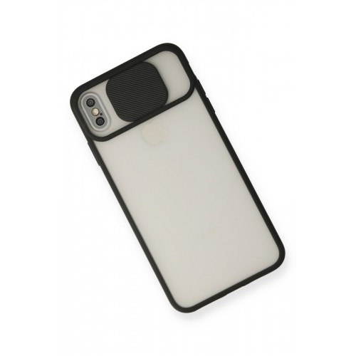 Newface iPhone X Kılıf Palm Buzlu Kamera Sürgülü Silikon - Siyah Newface iPhone X Kılıf Palm Buzlu Kamera Sürgülü Silikon - Siyah