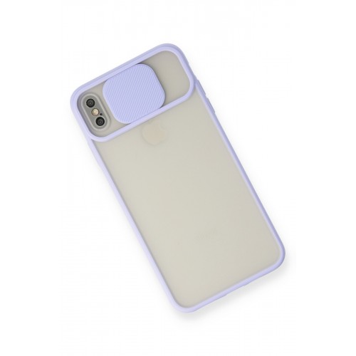 Newface iPhone X Kılıf Palm Buzlu Kamera Sürgülü Silikon - Lila Newface iPhone X Kılıf Palm Buzlu Kamera Sürgülü Silikon - Lila