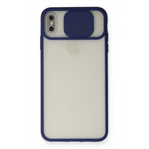 Newface iPhone X Kılıf Palm Buzlu Kamera Sürgülü Silikon - Lacivert Newface iPhone X Kılıf Palm Buzlu Kamera Sürgülü Silikon - Lacivert