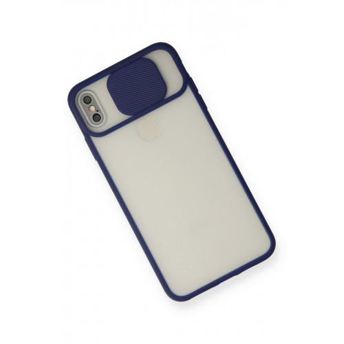 Newface iPhone X Kılıf Palm Buzlu Kamera Sürgülü Silikon - Lacivert Newface iPhone X Kılıf Palm Buzlu Kamera Sürgülü Silikon - Lacivert