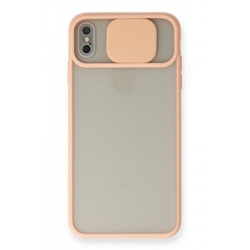 Newface iPhone X Kılıf Palm Buzlu Kamera Sürgülü Silikon - Pembe Newface iPhone X Kılıf Palm Buzlu Kamera Sürgülü Silikon - Pembe