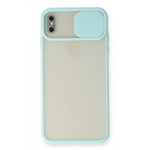 Newface iPhone X Kılıf Palm Buzlu Kamera Sürgülü Silikon - Turkuaz Newface iPhone X Kılıf Palm Buzlu Kamera Sürgülü Silikon - Turkuaz